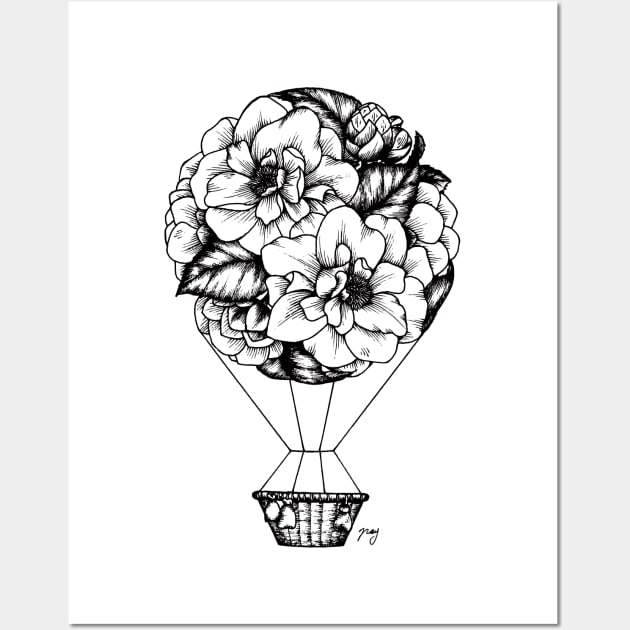 Floral Hot Air Balloon Wall Art by Akbaly